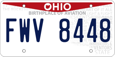 OH license plate FWV8448