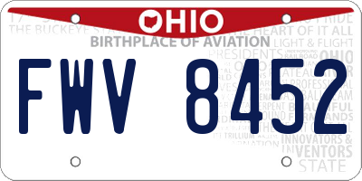 OH license plate FWV8452