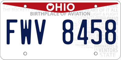 OH license plate FWV8458