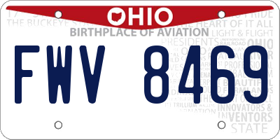OH license plate FWV8469