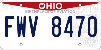OH license plate FWV8470