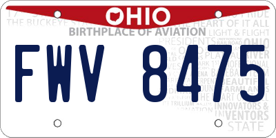 OH license plate FWV8475