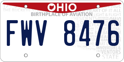 OH license plate FWV8476