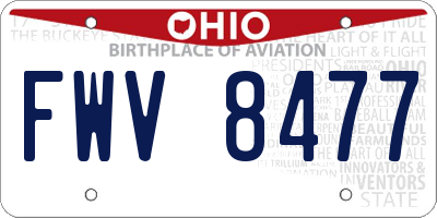 OH license plate FWV8477