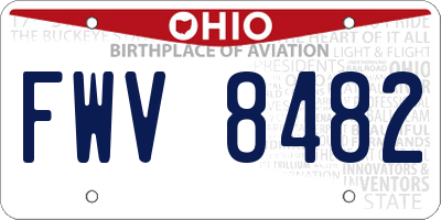 OH license plate FWV8482