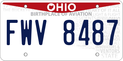 OH license plate FWV8487