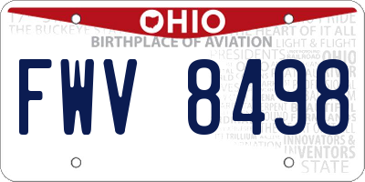 OH license plate FWV8498