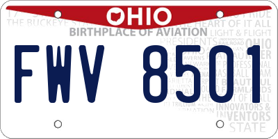 OH license plate FWV8501