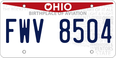 OH license plate FWV8504