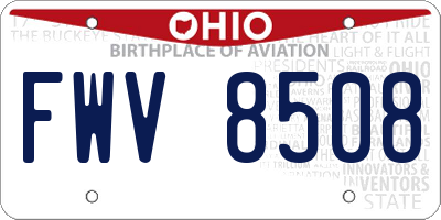 OH license plate FWV8508