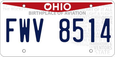 OH license plate FWV8514