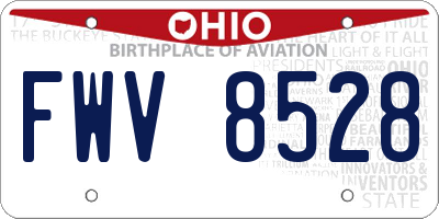 OH license plate FWV8528