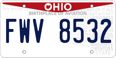 OH license plate FWV8532