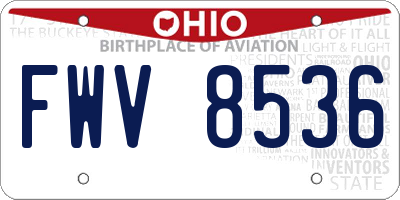 OH license plate FWV8536