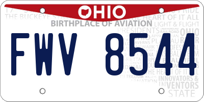 OH license plate FWV8544