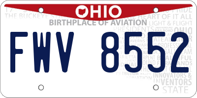 OH license plate FWV8552