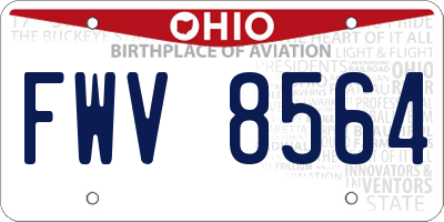 OH license plate FWV8564