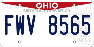 OH license plate FWV8565