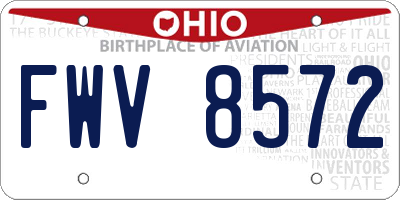 OH license plate FWV8572