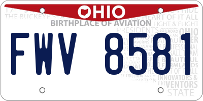 OH license plate FWV8581