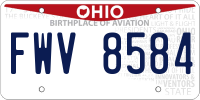 OH license plate FWV8584