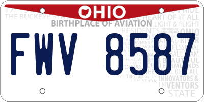 OH license plate FWV8587
