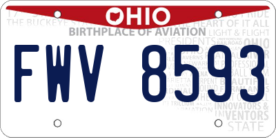 OH license plate FWV8593