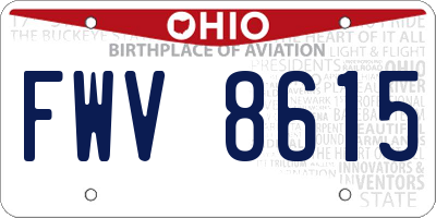 OH license plate FWV8615