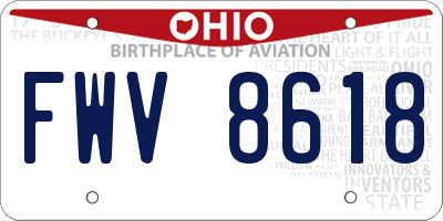 OH license plate FWV8618