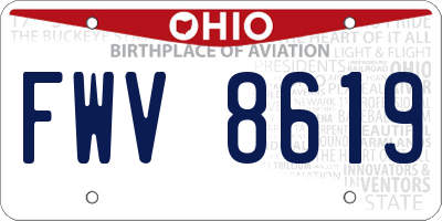 OH license plate FWV8619