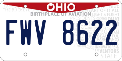 OH license plate FWV8622
