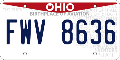 OH license plate FWV8636