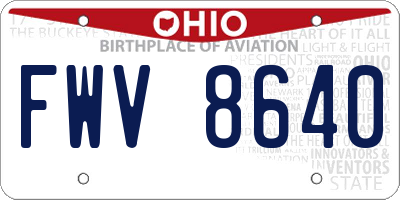 OH license plate FWV8640