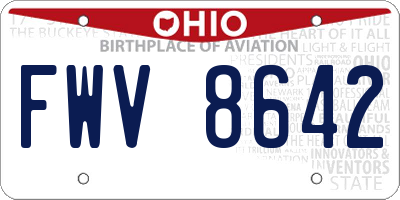 OH license plate FWV8642
