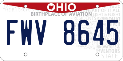 OH license plate FWV8645