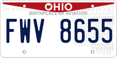 OH license plate FWV8655