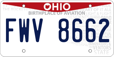 OH license plate FWV8662