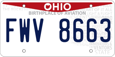 OH license plate FWV8663