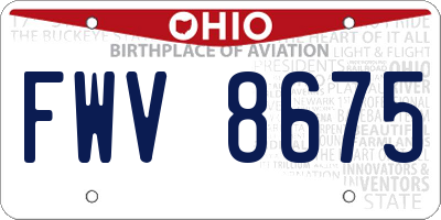 OH license plate FWV8675