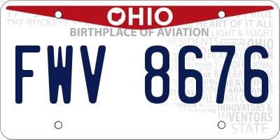 OH license plate FWV8676