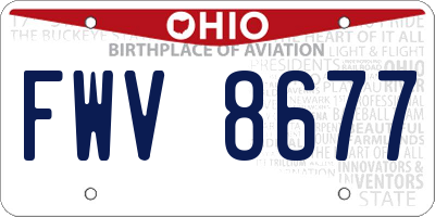 OH license plate FWV8677