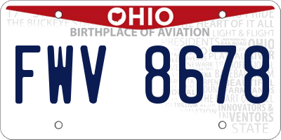 OH license plate FWV8678