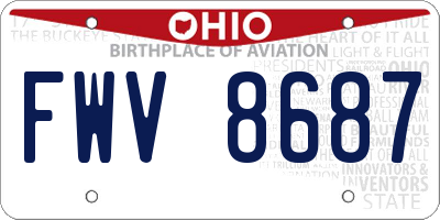 OH license plate FWV8687