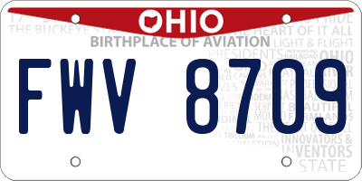 OH license plate FWV8709