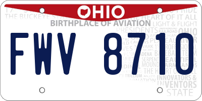 OH license plate FWV8710