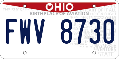 OH license plate FWV8730