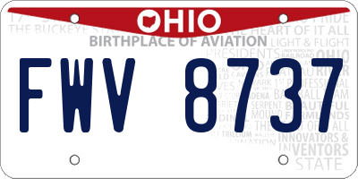 OH license plate FWV8737