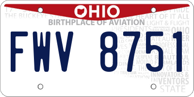 OH license plate FWV8751