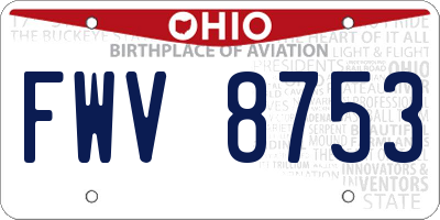 OH license plate FWV8753