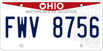 OH license plate FWV8756